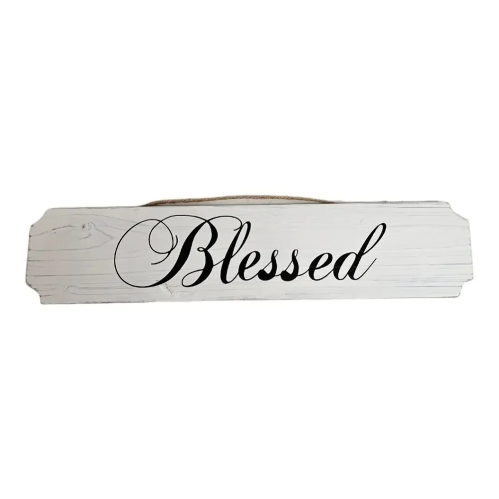 Whitewashed Blessed Plaque 18